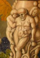 Szepesi Andor (1954-): Csendélet. Olaj, farost. Jelezve jobbra lent. 40x30 cm. Dekoratív, sérült fak...