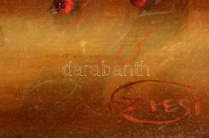 Szepesi Andor (1954-): Csendélet. Olaj, farost. Jelezve jobbra lent. 40x30 cm. Dekoratív, sérült fak...