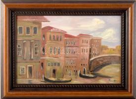Mező Brigitta (1975?- ): Velence, olaj, farost, jelzett, fakeretben, 20×30 cm