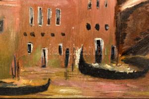 Mező Brigitta (1975?- ): Velence, olaj, farost, jelzett, fakeretben, 20×30 cm