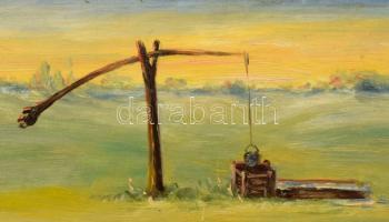 Tóth Teréz (- ): Táj (ló), olaj, farost, jelzett, szélén korábbi keretezésből fakadó kopásokkal, 30×...