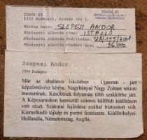Szepesi Andor (1954-): Istálló (ló). Olaj, farost. Jelezve jobbra lent. 30x40 cm