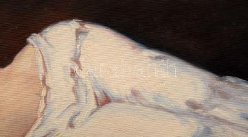 Tóth Teréz (- ): Akt (fekvő női akt), olaj, vászon, kartonon, jelzett, 30×42 cm