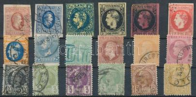 Románia 18 db klasszikus bélyeg stecklapon