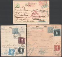 1916-1918 3 db küldemény, közte 2 csomagszállító Boszniából + díjjegyes levelezőlap hadifogolynak Olaszországba
