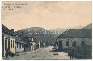 1916 Teregova, Terregova; utca részlet, Teregovai takarék és hitelintézet részvénytársaság, takarékpénztár, gyógyszertár. Fogyasztási szövetkezet kiadása / street view, savings bank, pharmacy (EM)