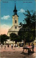 1917 Dombóvár, Római katolikus templom, piac (EK)