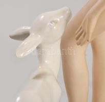 Wallendorf nimfa őzgidával. Jelzett, hibátlan, m: 22 cm