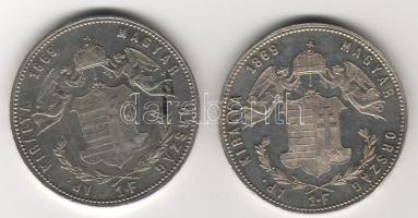 1869K.B.+ GY:F. 1Ft ezüst párban T:2 pici ph