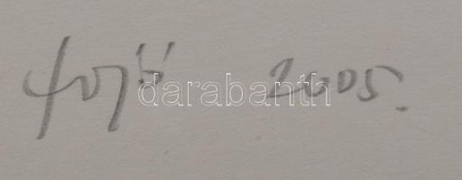 Fajó János (1937-2018): Ellipszis neon-narancs, 2005. Szitanyomat, papír, jelzett, művészpéldány A/E...