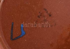 Városlődi dísztál, jelzett, hibátlan, d: 19 cm