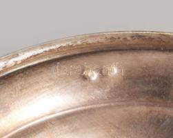 Talpas kínáló ezüst (Ag) szerelékkel, jelzett, d: 21,5 cm, m: 8 cm