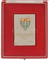 1976. "Önzetlen Társadalmi Munkáért - MUSz" zománcozott jelvény fém plaketten, eredeti tokban (52x70mm) T:XF (PP)