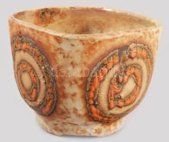 Várdeák Ildikó: kaspó. Jelzett, minimális kopással 18x18x15 cm