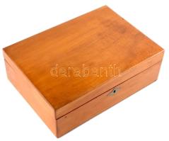 Fa doboz, kulcs nélkül, kopással, 21x30 cm