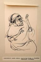 Rau Tibor (1934-2009): 3 db illusztráció Mezei András Curriculum vitae c. verséhez. Tus, papír, jelz...