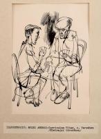 Rau Tibor (1934-2009): 3 db illusztráció Mezei András Curriculum vitae c. verséhez. Tus, papír, jelz...