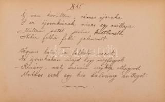 cca 1899 Kézzel írt emlékkönyv aranyozott, dombornyomott kötéstáblákkal