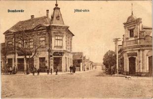 1919 Dombóvár, Jókai utca, üzletek. Vasúti levelezőlapárusítás 9176. (EB)