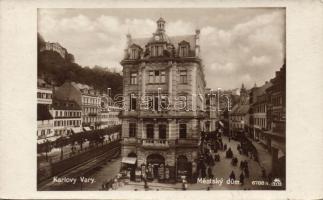 Karlovy Vary with the shop of Anton Fickert, omnibus bureau and steam laundry photo