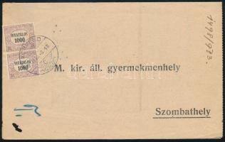 1923 Nyomtatvány Hivatalos 1000f párral, hármaslyukaszással