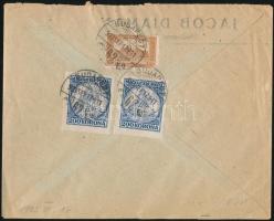 1923 (9. díjszabás) Levél Svájcba Madonna és Parlament bélyegekkel