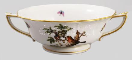 Herendi Rothschild mintás leveses csésze alátéttel. Jelzett, alátéten repedéssel, d: 18 cm