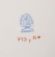 Herendi Rothschild mintás leveses csésze alátéttel. Jelzett, minimális kopással, d: 18 cm