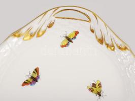 Herendi Rothschild mintás szendvicses tálca. Jelzett, minimális karcokkal, 36x15,5 cm