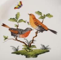 Herendi Rothschild mintás fodros háromszög kínáló. Jelzett, minimális karcokkal, 24x25,5 cm