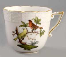 Herendi Rothschild mintás egyszemélyes reggeliző szett, csésze alátéttel és desszertes tányér. Jelze...