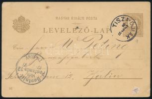 1897 2kr millenniumi díjjegyes képeslap Berlinbe "TISZA-ÚJLAK"