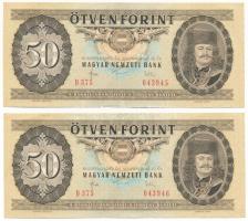 1983. 50Ft (2x) sorszámkövetők "D 375 043945 - D 375 043946" T:F szép papír Adamo F23