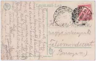 1917 Dombóvár, Állami iskola. Vasúti levelezőlapárusítás 21. sz. 1915