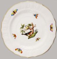 Herendi Rothschild mintás szendvicses tányér. Jelzett, hibátlan, d: 15,5 cm