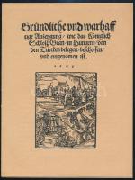 1928 Esztergom török megvételéről szóló, Frankfurtban 1543-ban megjelent eredeti röpirat reprintje