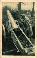 1916 Egy jó fedezékben / In guter Deckung / WWI K.u.K. military, soldier with cannon (EB)