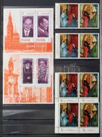 15 lapos A4-es berakó vegyes képes bélyegekkel, kevés magyarral