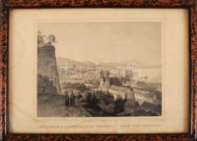 Ludwig Rohbock (1820-1883) - Johann Poppel (1807-1882): Esztergom / Gran. Acélmetszet, papír, jelzett a metszeten. Üvegezett keretben, foltos, 12,5×17,5 cm