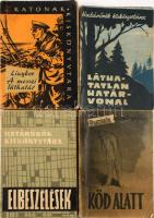 Határőrök kiskönyvtára / Katonák kiskönyvtára sorozatok 4 kötete: Pásztor Ferenc: Köd alatt.; Elbeszélések.; Kovács Jenő: Láthatatlan határvonal.; Lev Linykov: A messzi láthatár. Bp., 1960-1963, BM Határőrség Politikai Csoportfőnökség / Zrínyi Katonai Kiadó. Kiadói papírkötés, változó, kissé viseltes állapotban.
