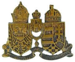 Osztrák-Magyar Monarchia ~1914-1918. "Indivisibiliter ac Inseparabiliter" (Feloszthatatlanul és Elválaszthatatlanul) bronz patriótajelvény (27x32mm) T:AU,XF patina /  Austro-Hungarian Monarchy ~1914-1918. "Indivisibiliter ac Inseparabiliter" (Indivisibly and Inseparably) bronze patriot badge (27x32mm) T:AU,XF patina