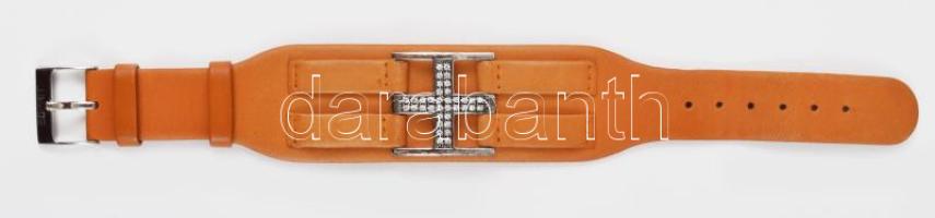 Esprit bőr és kristály karkötő ás óra szett, nem használt, leírással, eredeti dobozában