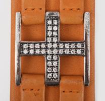 Esprit bőr és kristály karkötő ás óra szett, nem használt, leírással, eredeti dobozában