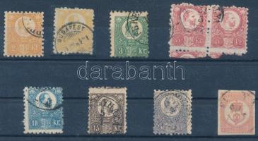 1871 Réznyomat sor hírlapbélyeggel + 2kr színváltozat