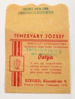 cca 1915-1975 Vegyes reklám tétel, közte Temesváry József ,,Megváltó" Gyógyszertára ostya tasak...