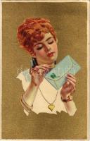 1922 Italian lady art postcard. Anna &amp; Gasparini 106-2. (EK)