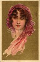 1922 Italian lady art postcard. Anna &amp; Gasparini 123-2. (fl)