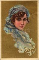 1922 Italian lady art postcard. Anna &amp; Gasparini 123-4. (EK)