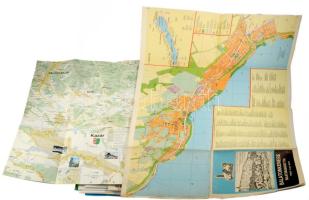 36 db vegyes magyar várostérkép, turistatérkép, prospektus