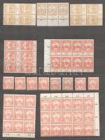 1913 Turul 90 db bélyeg (5 klf) + Árvíz 39 db bélyeg (3 klf) nagyalakú berakólapon (44.750)